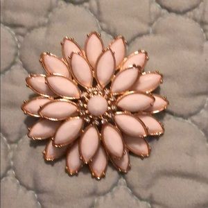 Beautiful white and gold brooch